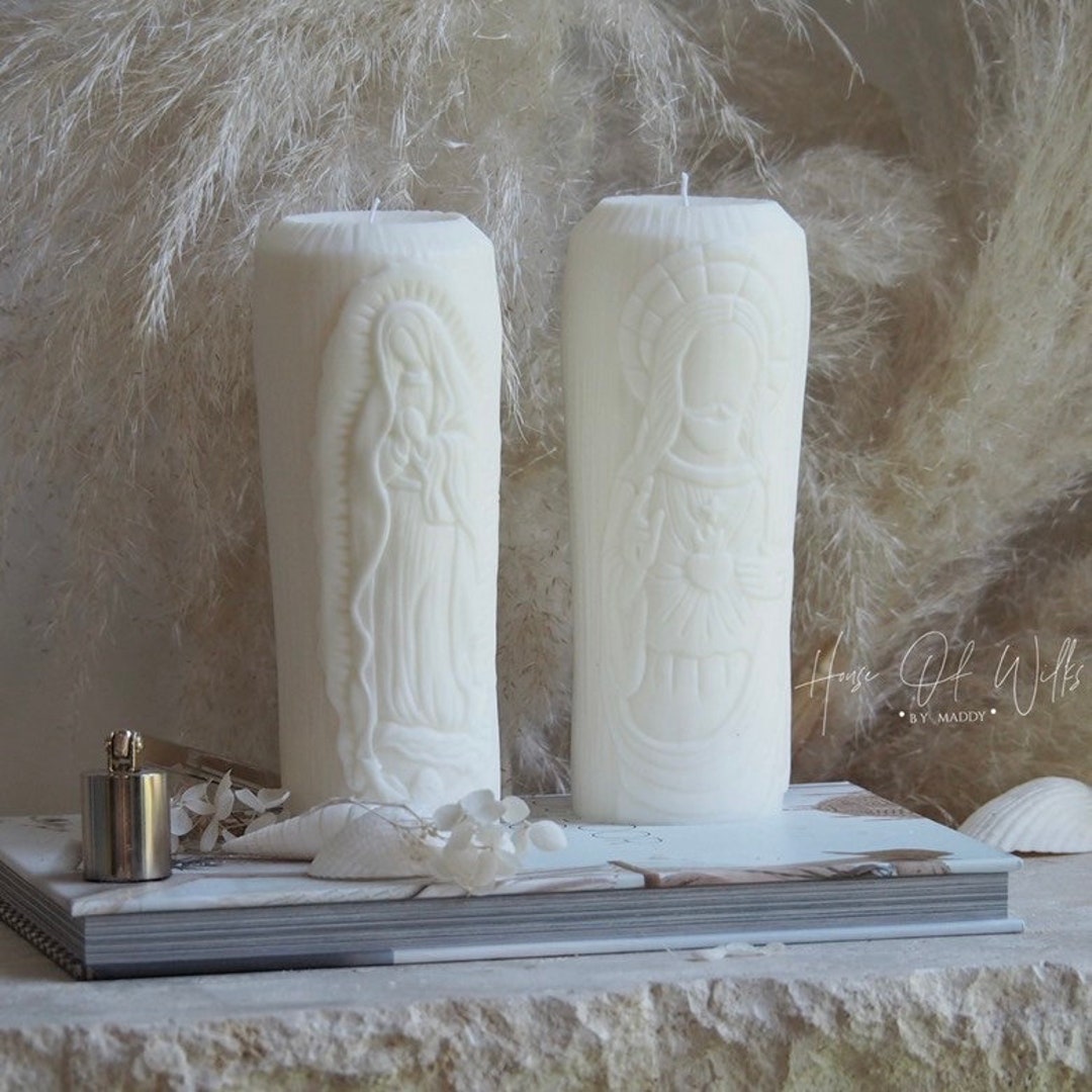 Devotional Prayer Candles Religious Candle Baptism Candle Mary and