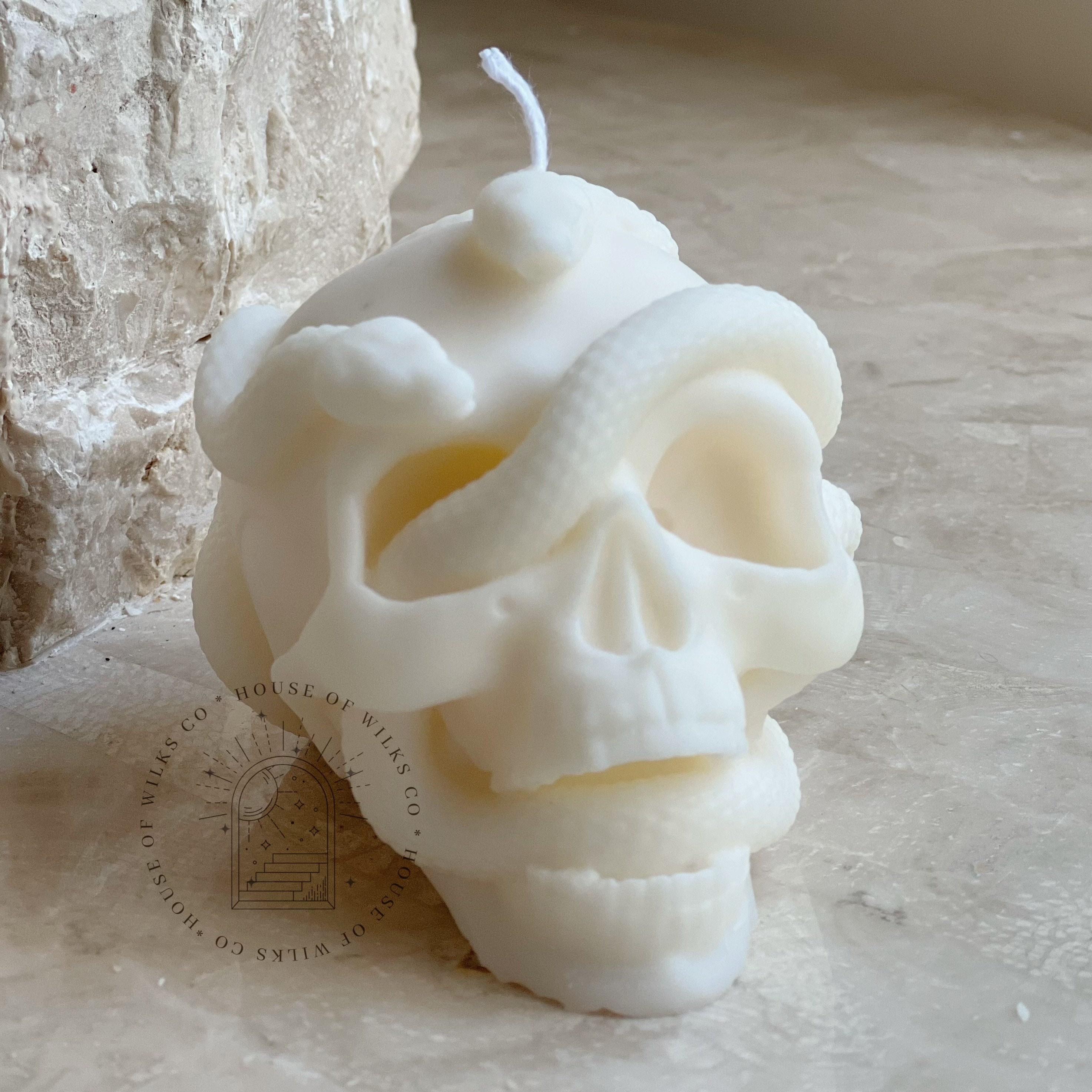 CRASPIRE Halloween Candle Silicone Molds, for Scented Candle Making, Skull  Pillar, White, 11.5x4.5cm, Finished: 110x35mm