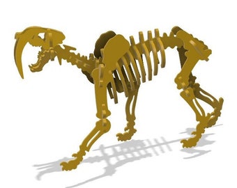 Dientes de sable / Rompecabezas de dinosaurios impresos en 3D / Esqueleto de dientes de sable / Colección de rompecabezas de dinosaurios
