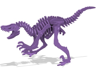 Velociraptor / Rompecabezas de dinosaurio impreso en 3D / Esqueleto de Velociraptor / Colección de rompecabezas de dinosaurio