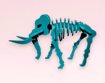Elefante / Rompecabezas de animales impresos en 3D / Esqueleto de elefante / Colección de rompecabezas de animales / Kit de ensamblaje / Rompecabezas de ensamblaje / Construible / DIY