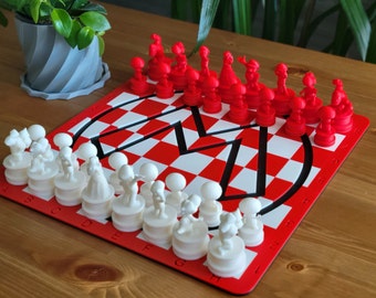 Juego de ajedrez de Mario Bros / Tablero y piezas de ajedrez impresos en 3D con temática de Mario / Símbolo de sombrero de Mario / Estuche opcional / Regalo de videojuego