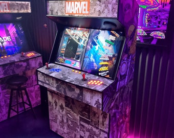 Arcade Machine 40" Screen Custom Handmade Retro Style Marvel Themed cabinet