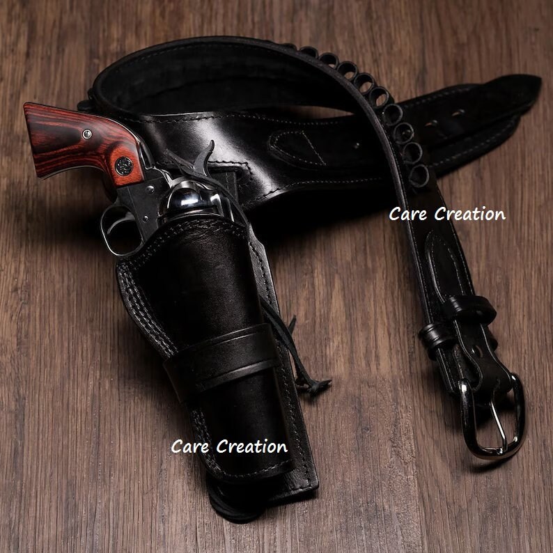 Western Cheyenne Style Holster and Cartridge Belt Combination-saa 