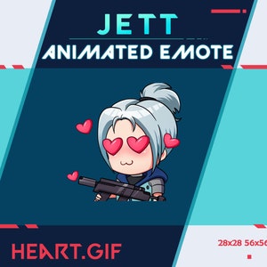 Jett Heart Animated Emote: Valorant Twitch/Discord Streamer Pack (Digital Download)