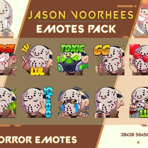 Jason Voorhees Emotes Pack, Dead by Daylight Twitch Emotes, Streamer Emotes, Youtube Discord Emote Pack, Horror Jason Voorhees Dbd Emotes