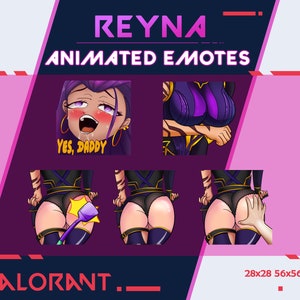 Reyna Valorant 5x Sexy Animated Emotes, Reyna Twitch Animated Emotes, Youtube Discord Animated Emote, Reyna Emotes For Streamer