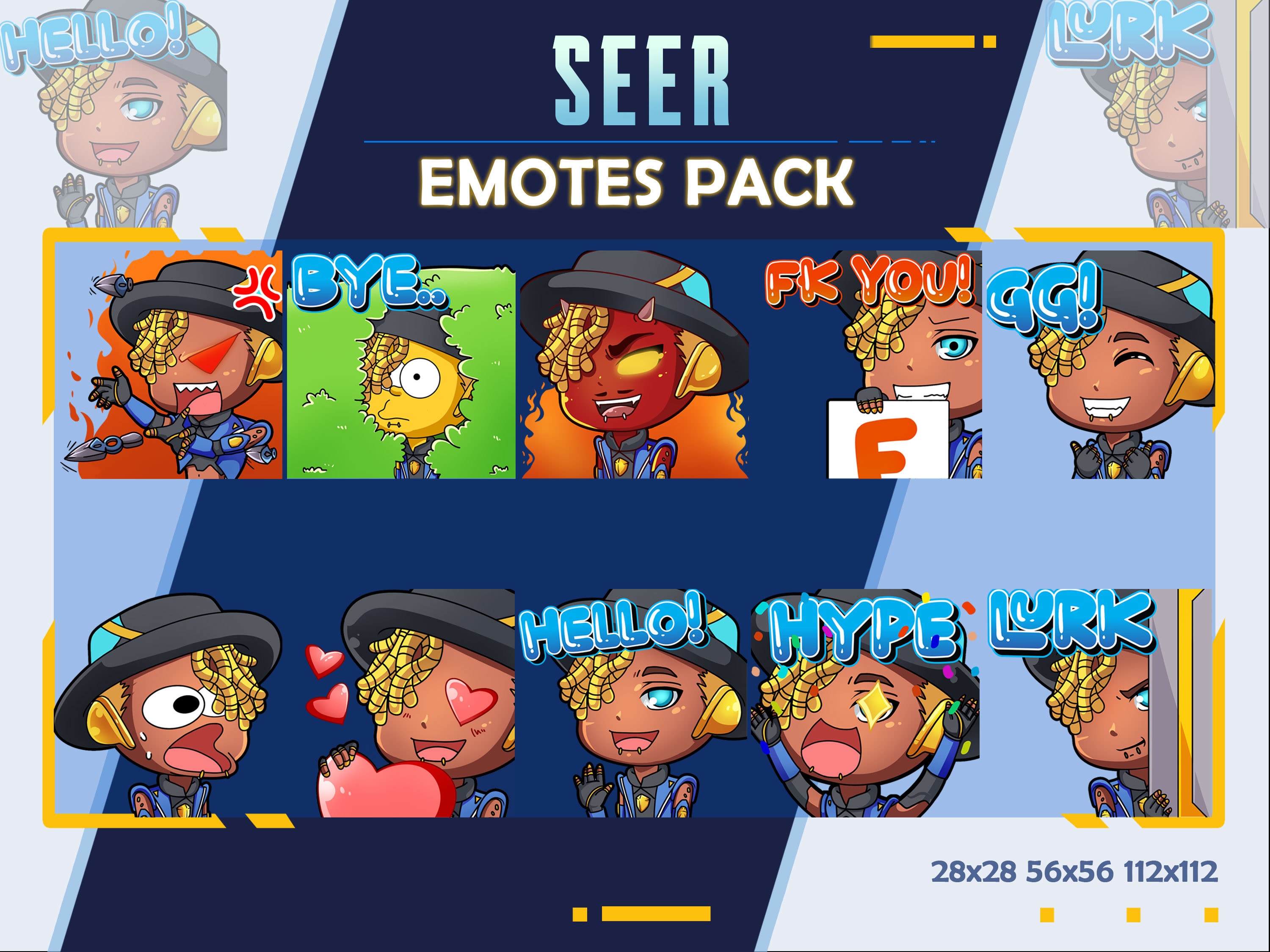 Seer Apex Legends Emotes, Twitch Emote Pack, Streamer Emotes, Youtube