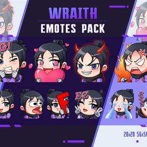 Wraith Apex Legends Emotes: Twitch/Discord Streamer Pack (Digital Download)