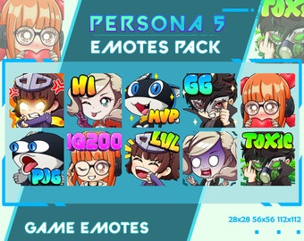 Persona 5 Emotes Pack, Persona 5 Twitch Emotes, Streamer Emotes, Youtube Discord Emote Pack, Persona 5 Gamer Emotes