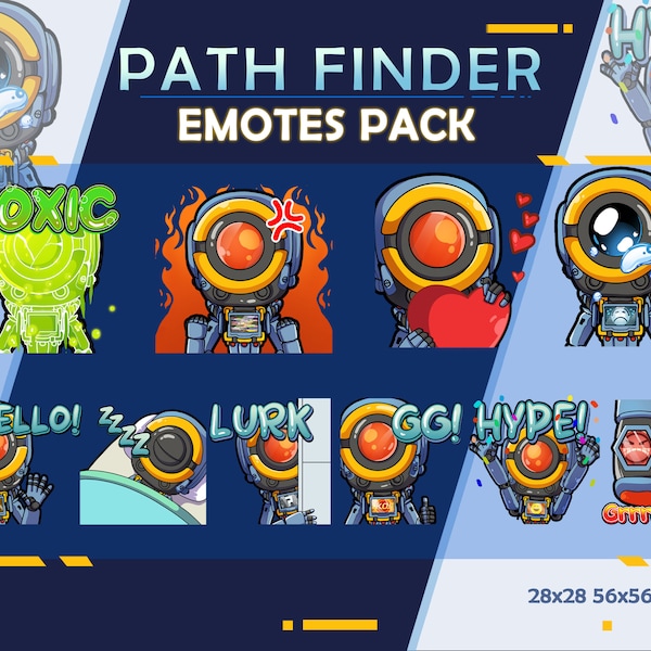 Pathfinder Apex Legends Emotes, Twitch Emote Pack, Streamer Emotes, Youtube Discord Emote Pack, Emotes For Streamer, Pathfinder Emotes Pack