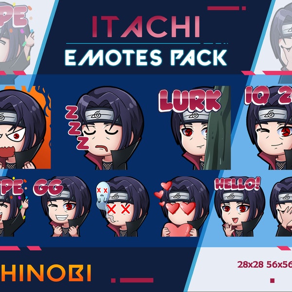 Ninja Anime Shinobi Emotes, Twitch Emote Pack, Streamer Emotes, Youtube Discord Emote Pack, Ninja Shinobi Manga Character Emotes