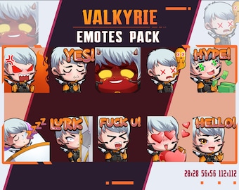 Paquete de gestos de Valkyrie Apex Legends: gestos para streamers de Twitch/Discord (descarga digital)