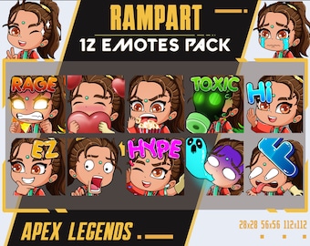 Rampart Apex Legends Emotes: Twitch/Discord Streamer Pack (Digital Download)