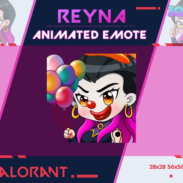 Joker Reyna Valorant Animated Emote, Twitch Animated Emote, Youtube Discord Emote, Emote For Streamer, Joker Reyna Animated Emote