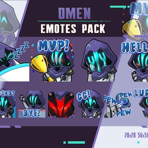Omen Valorant Emotes Pack: Twitch, YouTube, Discord Streamer Emotes (Digital Download)