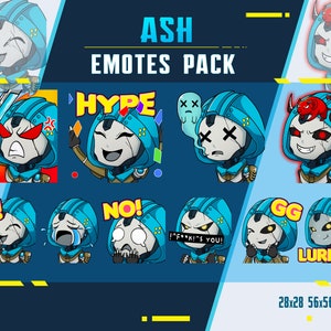 Ash Apex Legends Emotes: Twitch/Discord Streamer Emote Pack (Digital Download)
