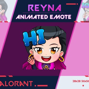 Reyna Hi – animowana emotka Valorant na Twitcha, YouTube’a i Discorda (do pobrania cyfrowego)