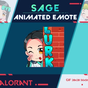 Sage Lurk Valorant Animated Emote: Twitch/Discord Streamer Emote Pack (Digital Download)