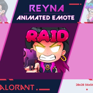 Raid Reyna Valorant Animated Emote, Twitch Animated Emote, Youtube Discord Emote, Emote For Streamer, Raid Reyna Animated Emote