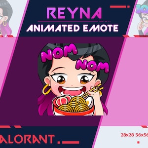 Eating Ramen Reyna Valorant Animated Emote, Twitch Emote, Youtube Discord Emote, Emote For Streamer, Reyna Eating Money Animated Emote