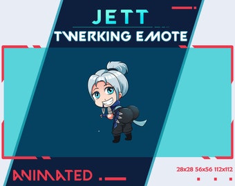 Jett Valorant Twerking Animated Emote, Jett Twerking Twitch Emote, Youtube Discord Animated Emote , Jett Valorant Dancing Twerking Emote