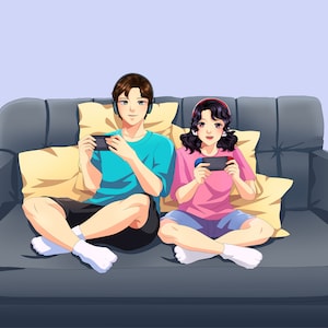 Benutzerdefinierte Anime Portrait, Paar Anime Portrait, Familien Anime Portrait, Anime Kunst, personalisierte Manga Zeichnung