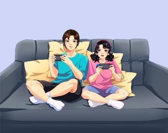 Custom Anime Portrait, Couple Anime Portrait, Family Anime Portrait, Anime Art, Personalized Manga Drawing
