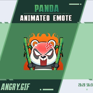 Panda Animated Emotes, Twitch Emote Pack, Streamer Emotes, Youtube Discord Emote Pack, Emotes For Streamer, Angry Panda Animated Emotes