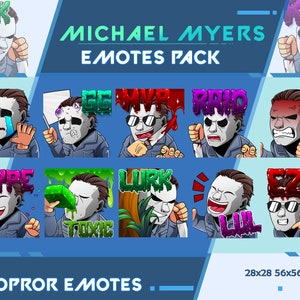 Michael Myers Emotes Pack, Dead by Daylight Twitch Emotes, Streamer Emotes, Youtube Discord Emote Pack, Horror Michael Myers Dbd Emotes