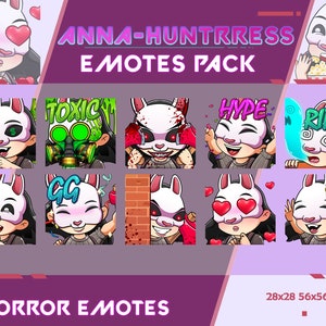 Anna Huntress Emotes Pack, Dead by Daylight Twitch Emotes, Streamer Emotes, Youtube Discord Emote Pack, Horror Anna The Huntress Dbd Emotes