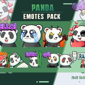 Panda Funny Emotes, Twitch Emote Pack, Streamer Emotes, Youtube Discord Emote Pack, Panda Emotes Pack per Streamer, Gamer, Panda Lover Gift