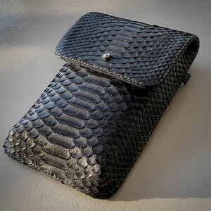 Phone Lanyard Wallet-Ivory Faux Snake
