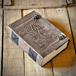 Großes Leder Journal, Vintage Leder Journal, Baum des Lebens Journal, blanko Papier Zauberbuch der Schatten Grimoire Journal für Geschenk