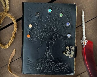 Leather Journal Notebook, Vintage Paper Leather Notebook Tree of life leather journal Notebook vintage leather journal For Men and Women