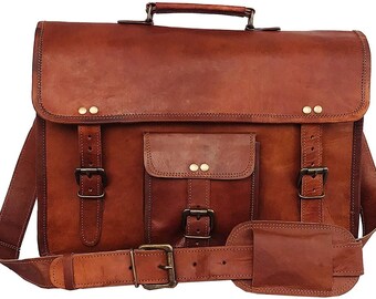 15 Inch Leather Briefcase Bag for Men, Leather Briefcases, Briefcase Bag for Laptop, Leather Crossbody Bag for Women, Leather bag for office