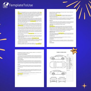 Vehicle Wrap Service Agreement for Off-site Installation, Car Inspection Form, Vinyl Wrap Service Contract, Editable Template, Docx, Canva
