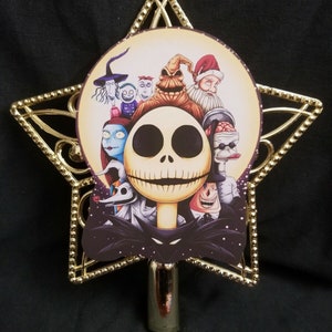 Halloween Nightmare Before Christmas Straw Topper- Red Black White green