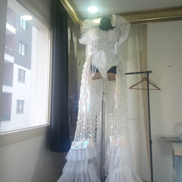 Body suit sequin stage bodysuit sequin , drag queen dress, stage performans dress, stage Singer dress