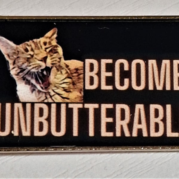 Become Unbutterable - Jorts the Cat Rectangular Badge - Disability Pride