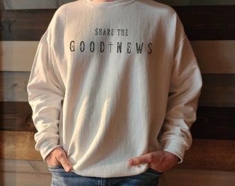 Moletom unissex cristão Share the Good News, vá e faça discípulos, roupas missionárias de Jesus para homens e mulheres, roupas cristãs fofas