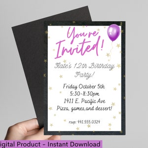 Tween Birthday Invite