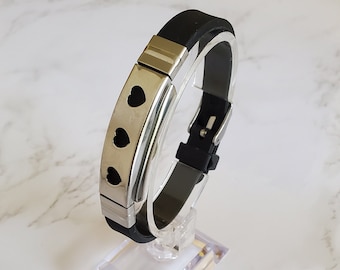 5G/EMF Protection Bracelet, Black Neoprene Band with Charm Slider and Frequency Disc, Pain Relief Bracelet