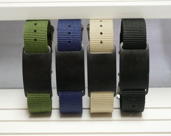 Anti EMF- Nylon Strap Band Solid Color with Frequency Disc and Silver Slider, Pain Relief Bands EMF/5G Protection