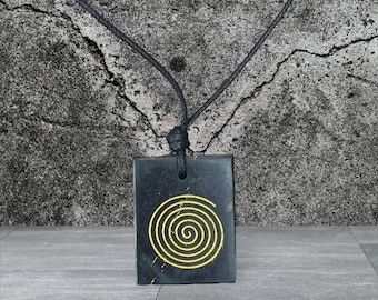 Anti-EMF Engraved Natural Shungite EMF/5G Protection Pendant Necklace with or without Frequency Disc, Different Pendants