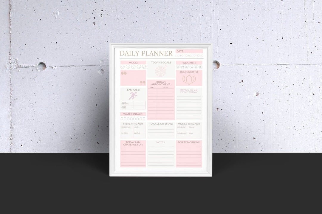 Daily to Do List Printable Sheet Daily Organizer Daily - Etsy