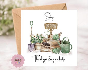 Thank You Card: Gardening Theme, Personalised