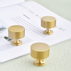 Creative Satin Brass Furniture Drawer Dresser Knobs Gold Cabinet Door Handles Kitchen Cupboard Knob Pulls Modern