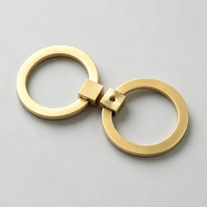 Brushed Brass Cabinet Ring Pull: Modern Furniture Drawer Dresser Pulls