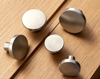 Brushed Nickel Brass Kitchen Cabinet Knobs: Modern Cupboard Drawer Dresser Pulls